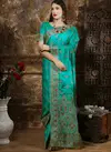 Teal Embroidery Work Rang Roop Vol 5 Silk Designer Festival and wedding Wear Designer Sarees 4155
